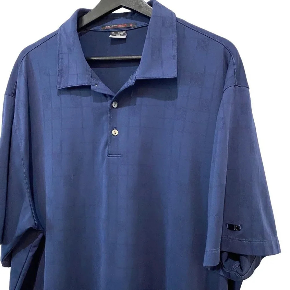 Nike Fit Dry Tiger Woods Size XL Navy Blue Golf Polo